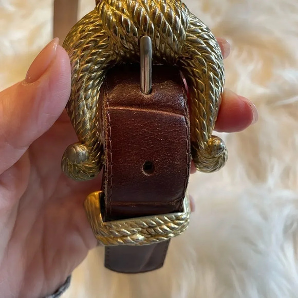 MOTION East Vintage Brown Leather Reptile Belt Size M/L - Picture 2 of 9